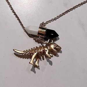 COACH Women's Metallic Two Tone Amulet Necklace with REXY charm